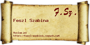 Feszl Szabina névjegykártya